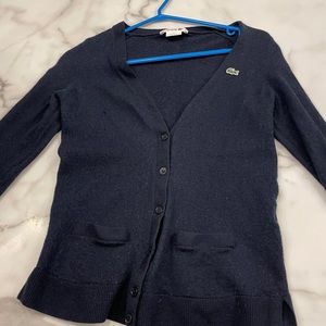 Lacoste navy cardigan xs